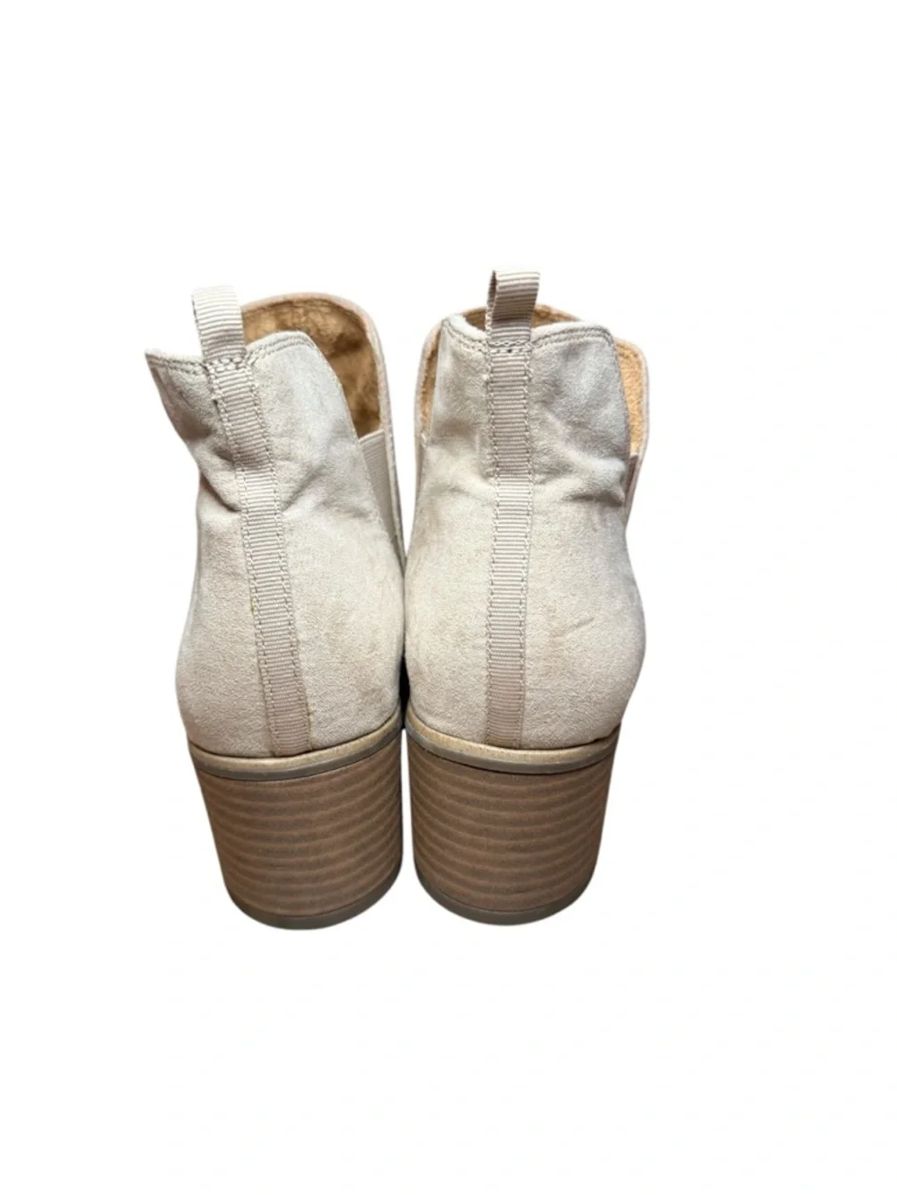 Dr. Scholl’s Tan Suede Ankle Booties Size 10M Block Heel Comfort Chelsea Boots - Picture 8 of 10